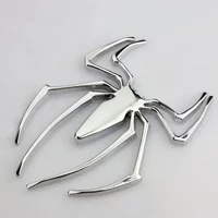 3D Hot New Car Stickers Metal Silver/Gold Spider Shape Chrome Badge Auto Emblem Decal Decorative accessories