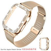 Silm Armband + Hülle für Apple Watch Band 40 mm 41 mm 44 mm 45 mm 38 mm 42 mm Correa Meatl Milanese Armband IWatch Serie 3 4 5 6 SE 7 8