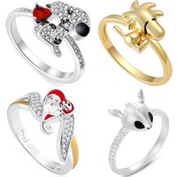 925 Sterling Silver Cute Cartoon Character Ring for Women Fashion Animal Jewelry Snoopy/Jack Skellington/Toothless/