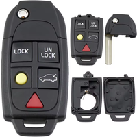 5 Buttons Flip Remote Key Fob Case Replacement Car Key Case Shell Cover for VOLVO S60 2000-2009 / S80 /V70 XC70 XC90 1999-2013