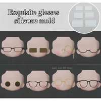 Clay Doll Exquisite Glasses Silicone Mold with Lenses Gsc Ob11 Face Glasses UV Glue Resin Mold DIY Figure Polymer Clay Tools