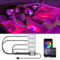 1 Set Neon LED Car Interior Ambient Foot Strip Light Parts Back Light Remote App Music Control Car Decorative Atmosphere Lamp