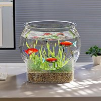 Clear Fish Tank Resistant Falling Round Desktop Aquarium Multifunctional Durable Ornamental Fish Decor image 4