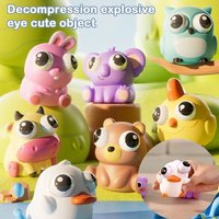 Pop Eye Animal Squishy Squeeze Toy Cute Cartoon Style Stress Relief Fidget Gadget for Kids and Adults Daily Play and Gift