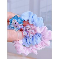 5pcs Disney Anime Frozen Elsa Hair Bands Kawaii Elsa Hairpin Cartoon Rubber Band Hair Accessoires Girl Toy Birthday Gifts
