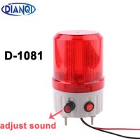 Volume Adjustable Alarm Light Rotating Flashing LED Lamp With Sound Warning Light 220V24V Light On Off Red