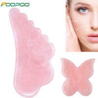 Gua Sha Massage Tool for Scraping Facial and Body Skin Massage Made of Rose Quartz Stone for Acupressure Scrapper Facial Tools