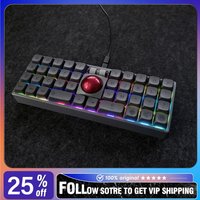 WK 40 BALL Wired Compact Split Keyboard/Kit with Trackball RGB Ergonomic Supports Remapping Keys for Vial Separate Mouse Buttons