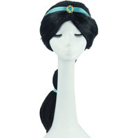 Children Girl Aladdin Princess Jasmine cosplay wig Girl Black Long wig Braid Role Play costumes