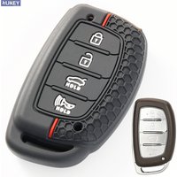 For Hyundai Tucson Santa Fe Sonata Ix45 I40 2016 2015 2014 2013 2012 Silicone Remote Car Key Fob Ring Case Cover Holder 4 Button