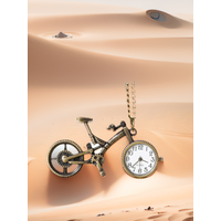 AliExpress NONE Silver Bronze Retro Bike Bicycle Design Pocket Key Ring Clip Clasp Bag Watch Quartz Watch Metal Deco Watches