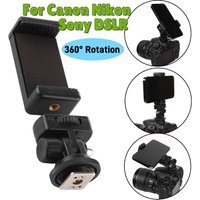 Phone Mount for Camera Hot Shoe Mobile Phone Clip Holder Monitor Flexible Tripod Adapter for Canon Nikon Sony DSLR Camera