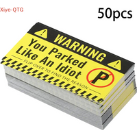 Hot sale 50 Pcs Bad Parking Cards You Parked Like An Idiot Funny Cardboard Parking Violation Cards With Multi Violation Reasons