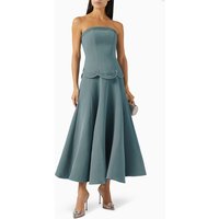 Modern Women‘s Prom Dresses 2 Pieces Strapless Crystal A Line Midi Cocktail Gowns Tea Length Sleeveless Short Party Dress 2025