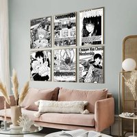 Japan classic C-Chainsaw Man black Anime Classic Movie Posters Vintage Room Bar Cafe Decor Nordic Home Decor