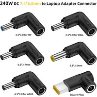Laptop Power Adapter Connector 240W DC Jack 7.4*5.0mm Female to 4.5*3.0mm Male Plug Converter for Hp Dell Asus Lenovo Notebook