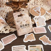 46pcs Retro Irregular Stickers Journal Collage Decorative Stickers For Water Cups DIY Photo Album Stickers