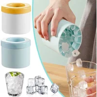 1-4PCS Silicone Cylinder Ice Mold with Lid DIY Ice Cup Maker for Whiskey Drinks Large Round Ice Cubes Home Bar Use