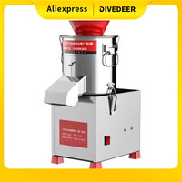 DIVEDEER 220V Electric Vegetable Cutter Stainless Steel Food Processor with Chili Mincer Grinder 100-130kg/h for Fast Food Prep
