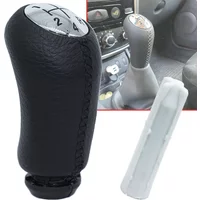 MT Gear Shift Knob For Renault Clio 3 Lutecia Inner Sleeve 5 Speed Gearstick Shifter Lever Trim Leather Pen Handle Replacement