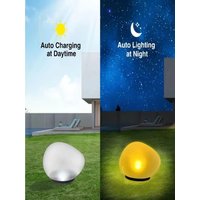Cobblestone Shaped Solar Stone Lamp Auto on/Off Waterproof Outdoor Pebble Lamp Decorative Frosted Solar Landscape Light Garden