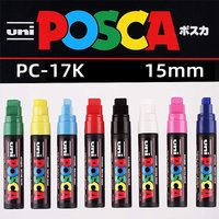 UNI-Ball POSCA Markers, 1pcs 8/17K Chisel Tip Paint Marker Pen for Large Backgrounds Rock Art Glass Graffiti Japanese Stationery