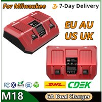 For Milwaukee 18v Battery 6a Dual Charger for M18M18B5 xc Lithium Battery 48-11-1815 48-11-1850 2604-22 2604-202708-22 2607-22