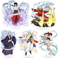 16CM Anime Inuyasha Kikyou Higurashi Kagome Sesshoumaru Naraku Cos Acrylic Figure Stand Ornaments Chrismas Gifts