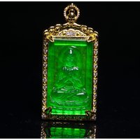 Certified Nature Perfect High Ice Green Jade Jadeite guanyin Pendant&Necklaces