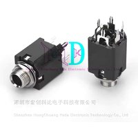 5PCS Stereo Socket Panel Mount Jacks PJ-630 Plug Stereo 5 Pin 6.35MM for Mic 5-pin In-line Vertical Microphone Accessories