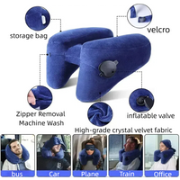 Neck Pillow Travel U-shaped Inflatable H Shape Multitool Hooded Nap Pillow Outdoor Car Long-Distance Aircraft Neck Pillow