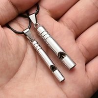 1pc Whistle Necklace Alloy Loud, durable outdoor hiking, camping and adventure sports survival gear!