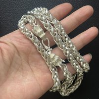 Retro Qing Dynasty Dragon Long Chain Double Dragon Head Twist Design Vintage Street Rock Collection