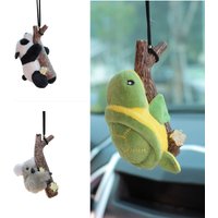 1pc Car Mirrors Accessories Plush Resin Cartoon Tree Stump Cute Car Pendants Turtle Panda Shape Car Accessories Interior