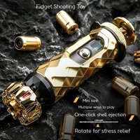 Alloy Shell Ejecting Soft Bullet Gun Stress Relief Fidget Toy Mini Shotgun Shooting Toy Set with Target Hand Spinner Sensory Toy