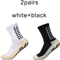 2 Pairs Anti-slip Football Socks Men Women Sports Socks Thickened Breathable Comfortable Football Basketball Running Grip Socks