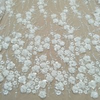 Lvory newest handmade design wedding gown dress lace fabric bridal with beads 130cm width wedding dress lace sell by yard
