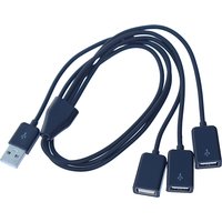 1m USB2.0 A 1 Male to 3 Port USB Female Power Adapter Y Splitter Charging Cable