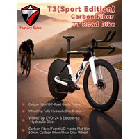 AliExpress TWITTER T3 Carbon Road Bike Full Carbon Disc Wheel TT Triathlon Racing Bike 24Speed Electronic Shifting Hydraulic Disc Brake