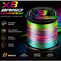 X8 Braided Fishing Line 8 Strand PE Fishing Line Multicolor Super Strong Abrasion Resistant Smooth Casting Long Distance Saltwat