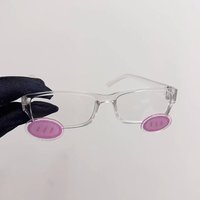 Anime INS Powder Blusher Glasses Cosplay Kawaii Acrylic Transparent Black Eyewear Fashion Retro Y2K Sunglasses Accessories