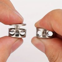 6-Pack No-Tie Shoelace Locks Easy Install Metal Spring Buckle Double Hole Zinc Alloy Pig Nose Buckle For Athletic Casual Shoes
