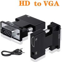 HDMI-compatible Female to VGA Male HDMI Converter To VGA Adapter With Audio Adapter Cable For Projector Computer Laptops TV Box
