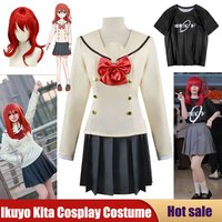 Ikuyo Kita Costume Anime Bocchi The Rock Cosplay Dress Red Wig Skirt Socks JK Uniform Carnival Party Cos Suit For Girls Women