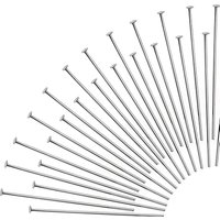 100pcs 925 Silver Head Pins 50mm Silver Flat Headpins Jewelry Findings for DIY Crafts Necklaces Bracelets Earrings Making