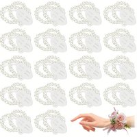 New Design Pearl Crystal Wrist Flower Corsage Wedding Bracelets Beautiful Bride Bridesmaids Children Girls Jewelry Hand