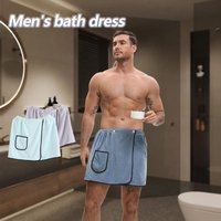 Men's Bath Skirt Hotel Household Simple Fine Fiber Adjustable Bath Towel Size Is Suitable For Men Weighing Less Than 90 KG Wear