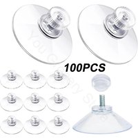 5/10/20/30/50/100Pcs Suction Cup Hook with Screw Nut 41/53/58mm Transparent Suction Cup Pad Powerful Adhesive Suction Cup Holder