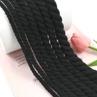 2/3/5/10M 5-20mm Black Cotton Cord for Sewing 3 Shares Twisted Rope Bag Decoration Macrame Ropes DIY Drawstring Cords material