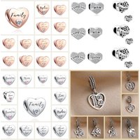 925 Silver Family Heart Bead,Mom Daughter Sister Aunt Charm,18 21 30 Birthday Dangle Pendant,DIY European Bracelet Jewelry Gifts